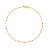 Gold Plated Chain with Dark Pink Enamel Beads