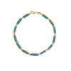 Yellow Gold Plated Turquoise Chain Bracelet