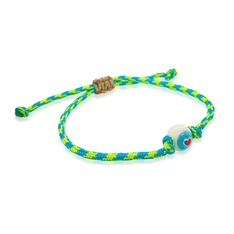 Green Love Bead Parachute Bracelet