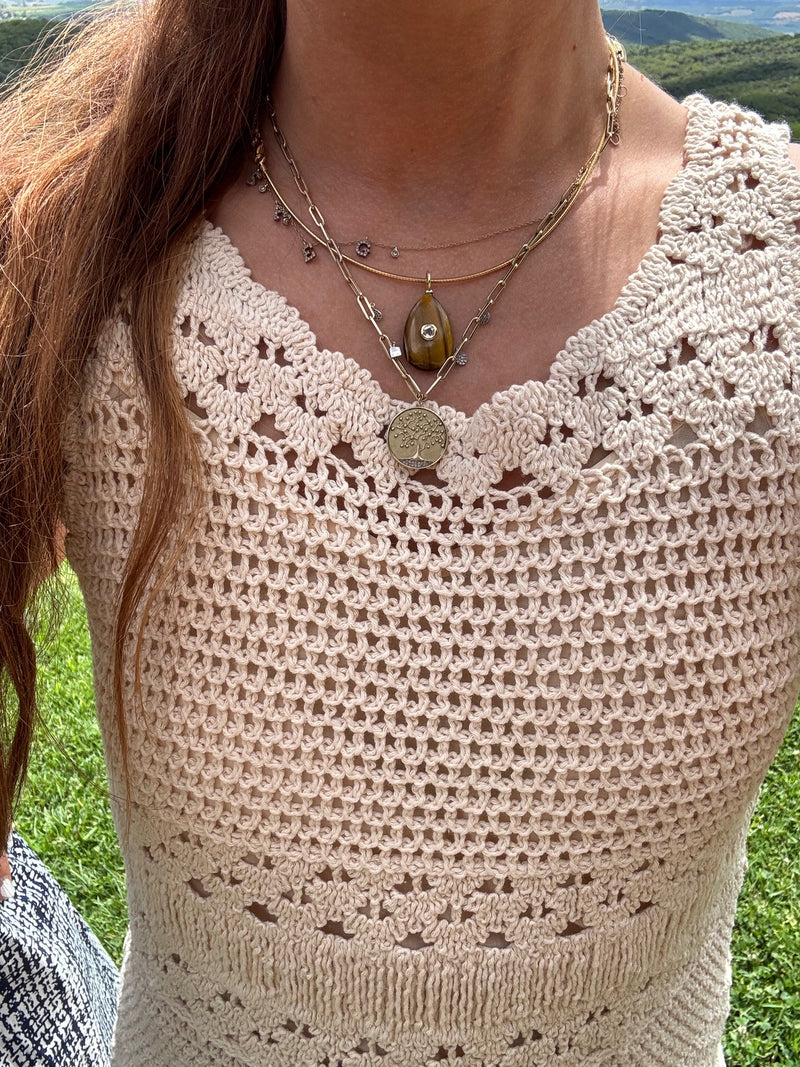 Tiger Eye Pear Shape Charm