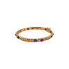 Gold Plated and White Enamel Multicolor Gemstone Bangle