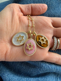 Deco Star of David on a Satellite Chain in Sodalite