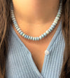 Blue Opal Bead Statement Necklace