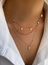 Gold Plated Yellow Gold Layering Drop Necklace