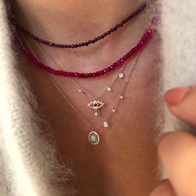 Dainty Ruby Layering Necklace