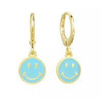 Enamel Smiley Hoops