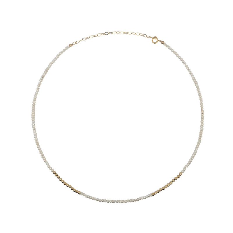 Micro-Pearl and Gold Bead Choker