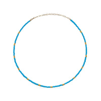 Turquoise and Gold Bead Choker