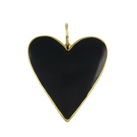 Jumbo Black Enamel Heart Charm