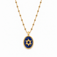 Deco Star of David on a Satellite Chain in Sodalite