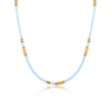 Blue Topaz Gold Plated Bead Necklace