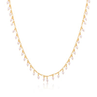 Pearl Drop Gold Plated Bead Necklace