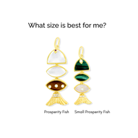 Small Prosperity Fish Rope Chain Necklace in Turquoise & Lapis