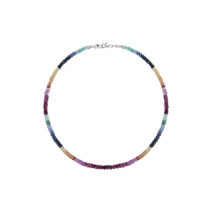 Multicolor Rainbow Sapphire Beaded Bracelet