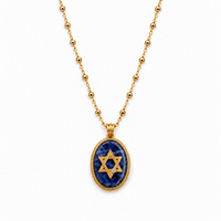 Retro Star of David on a Satellite Chain in Sodalite