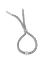 White Gold Braided Chain and Silver Silk Bracelet with CZ Heart
