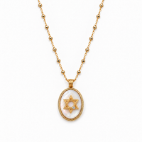 Retro Star of David on a Satellite Chain in Mother of Pearl