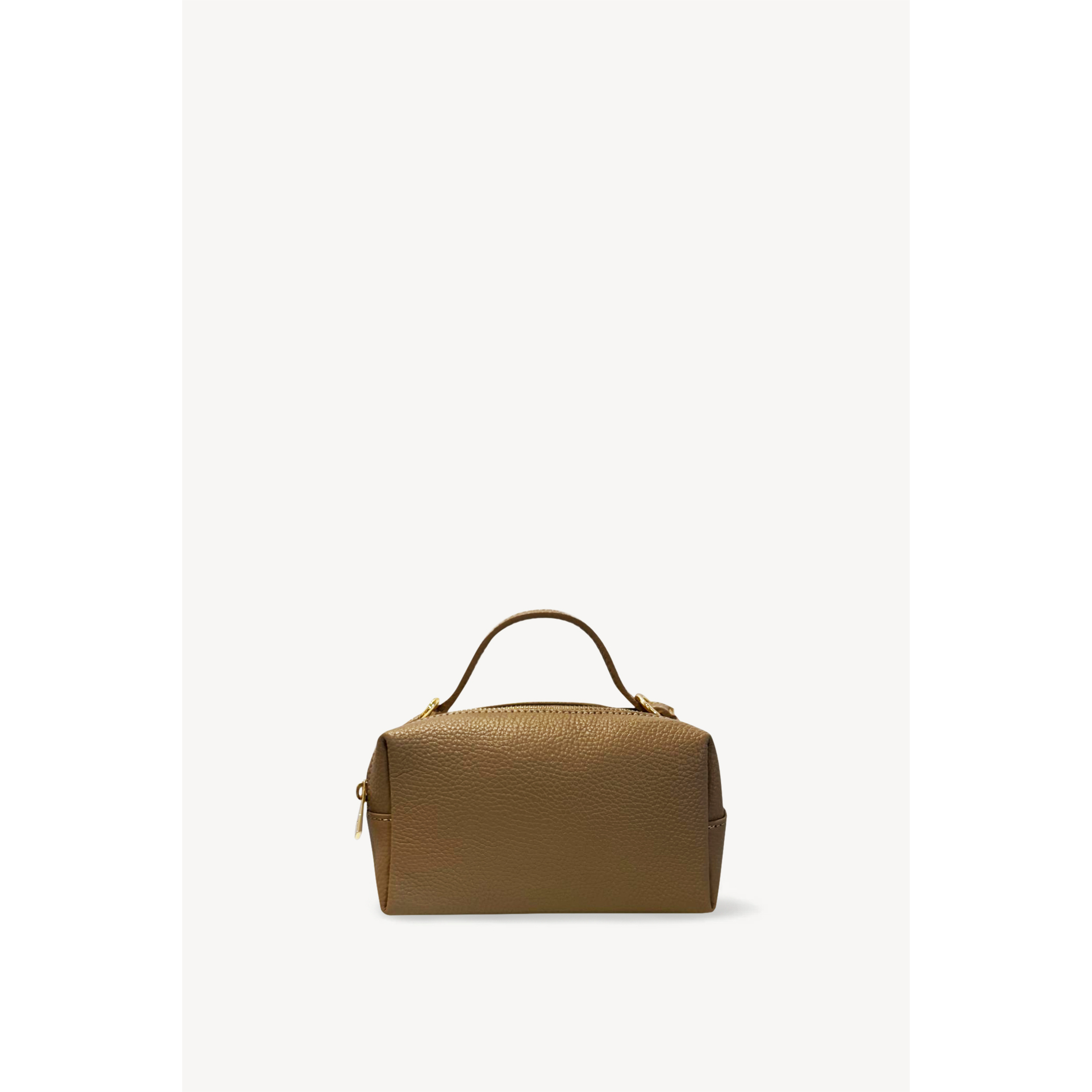 Carrie Mini Leather Top-Handle in Taupe
