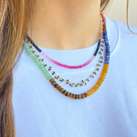 Dainty Black Onyx Bead and Layering Chain