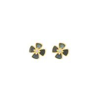 Labradorite Flower Stud Earrings