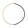 Half and Half Blue Sapphire Bead and Gold Plated Chain Necklace- ALL NEW BOUTIQUE EXCLUSIVE