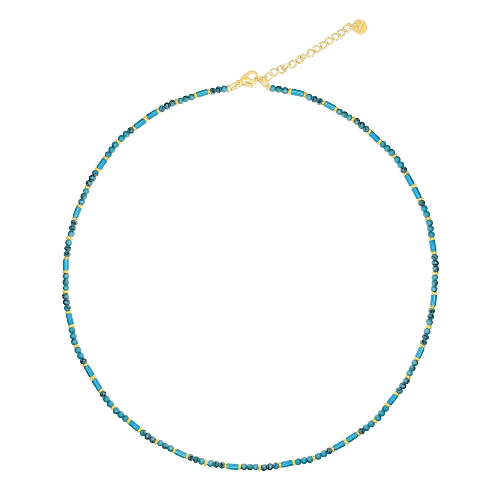 Howlite and Turquoise Dainty Beaded Layering Necklace