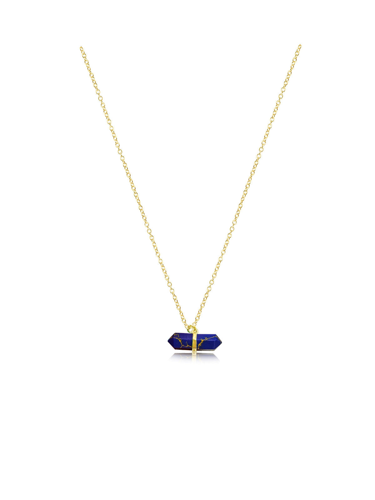 Blue Lapis Stone Bar Necklace
