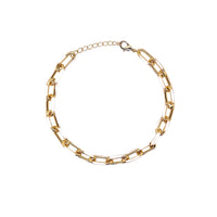 Enamel and Yellow Gold Plated Paperclip Bracelet