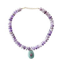 Statement Lavender Kunzite & Amazonite Drop Necklace