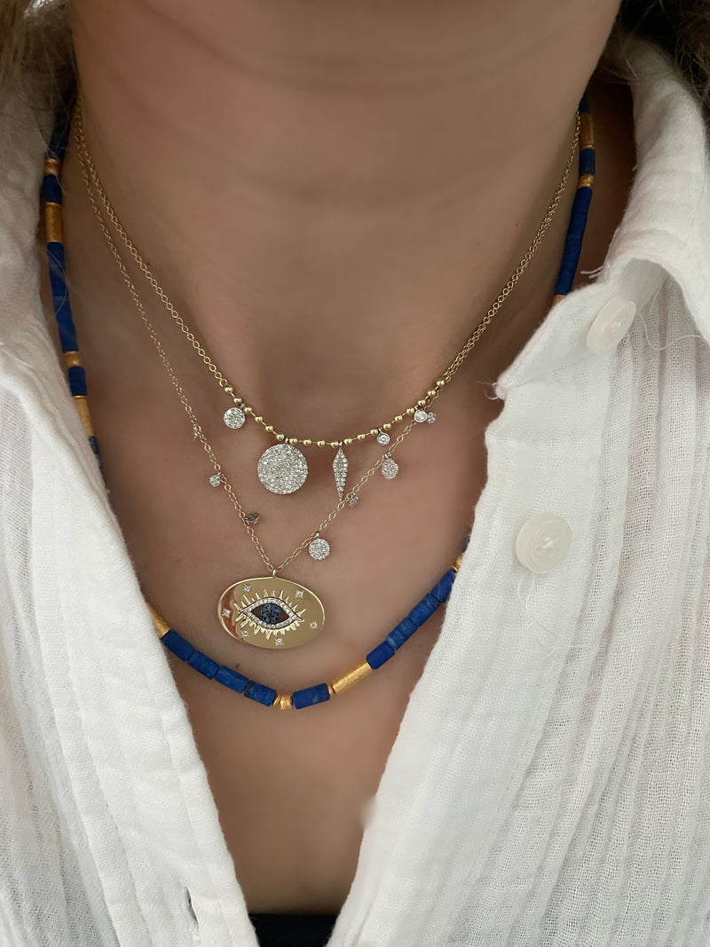 Lapis and Gold Plated Bead Necklace