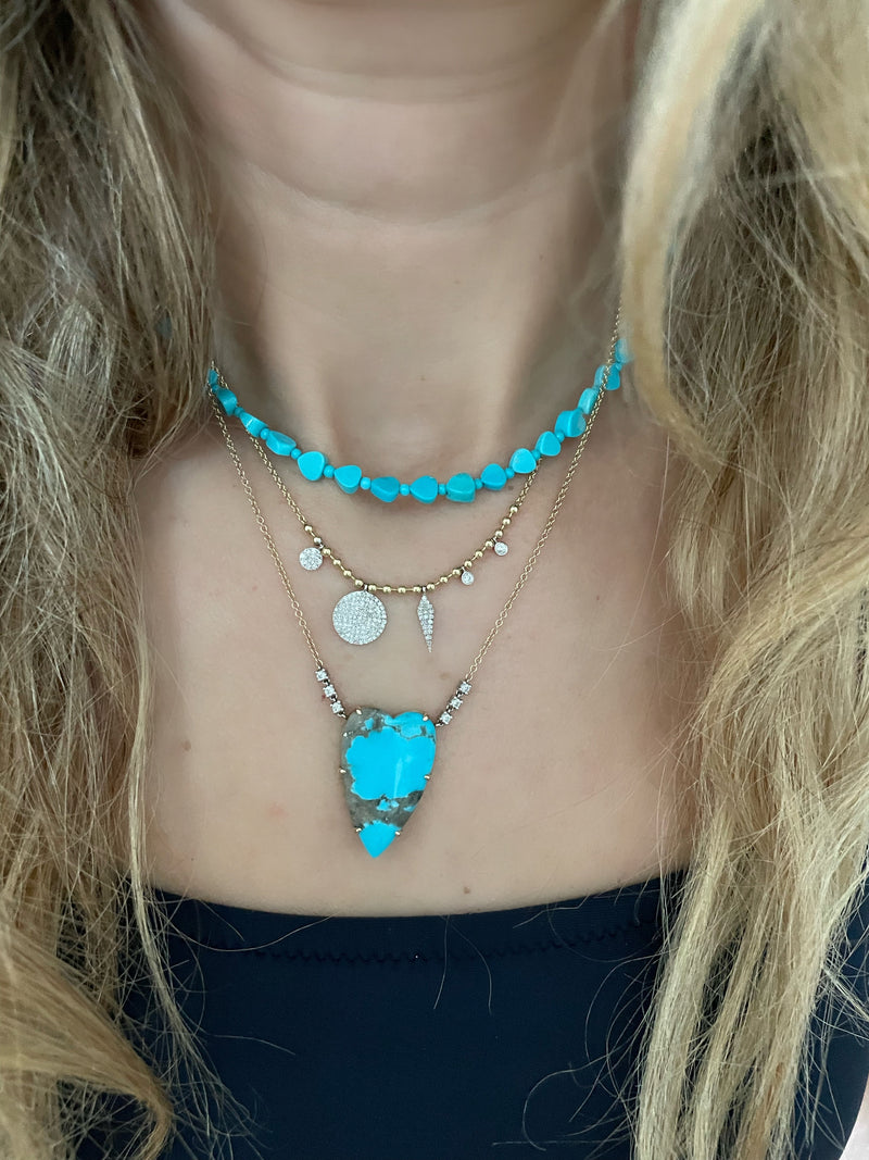 Turquoise Small Heart Shaped Beads Necklace