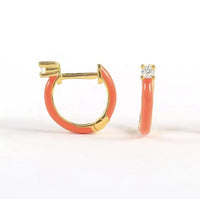 Gold Plated and Crystal Hoop Earrings