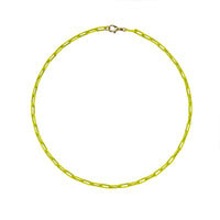 Yellow Paperclip Chain Necklace